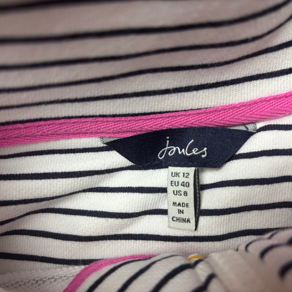 Pip Print Womens Casual Half Zip Sweatshirt - Rainbow Bees Stripe Size 8 - Picture 5 of 10